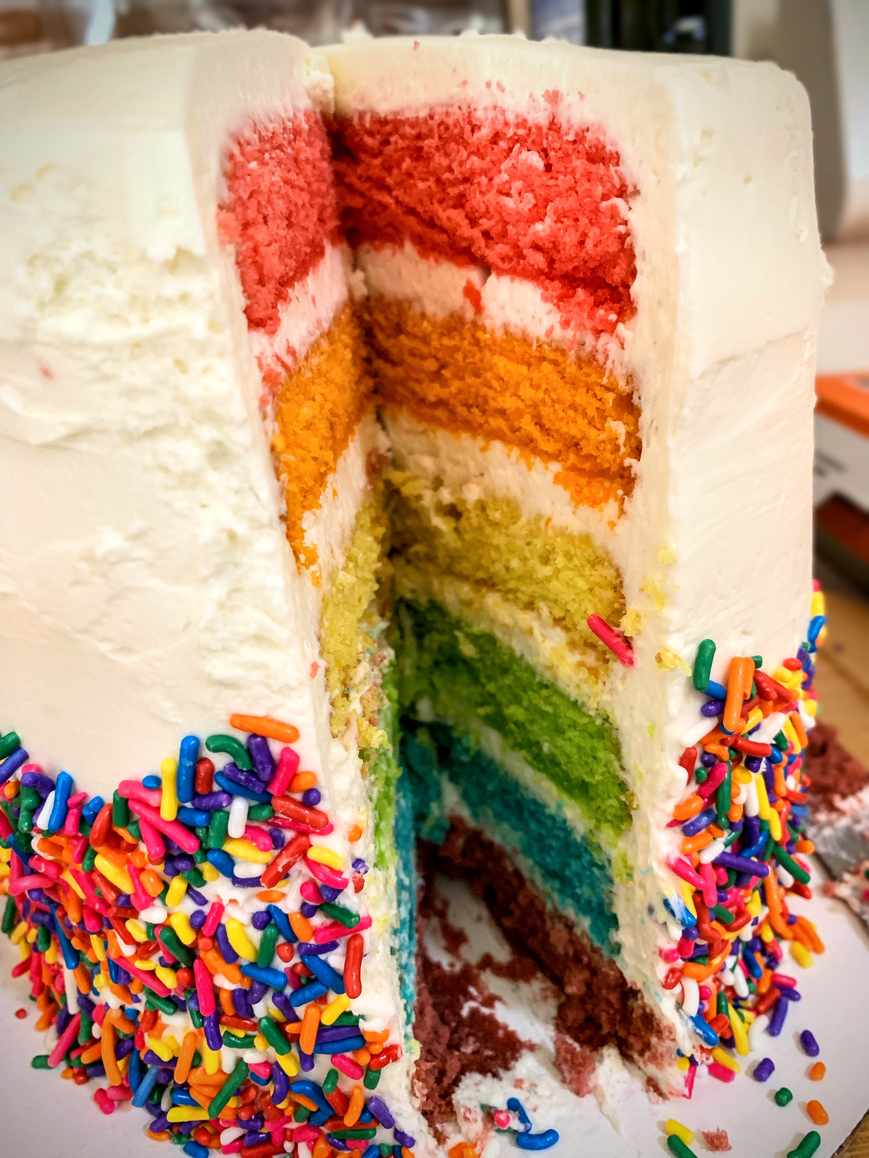 Rainbow sprinkle cake